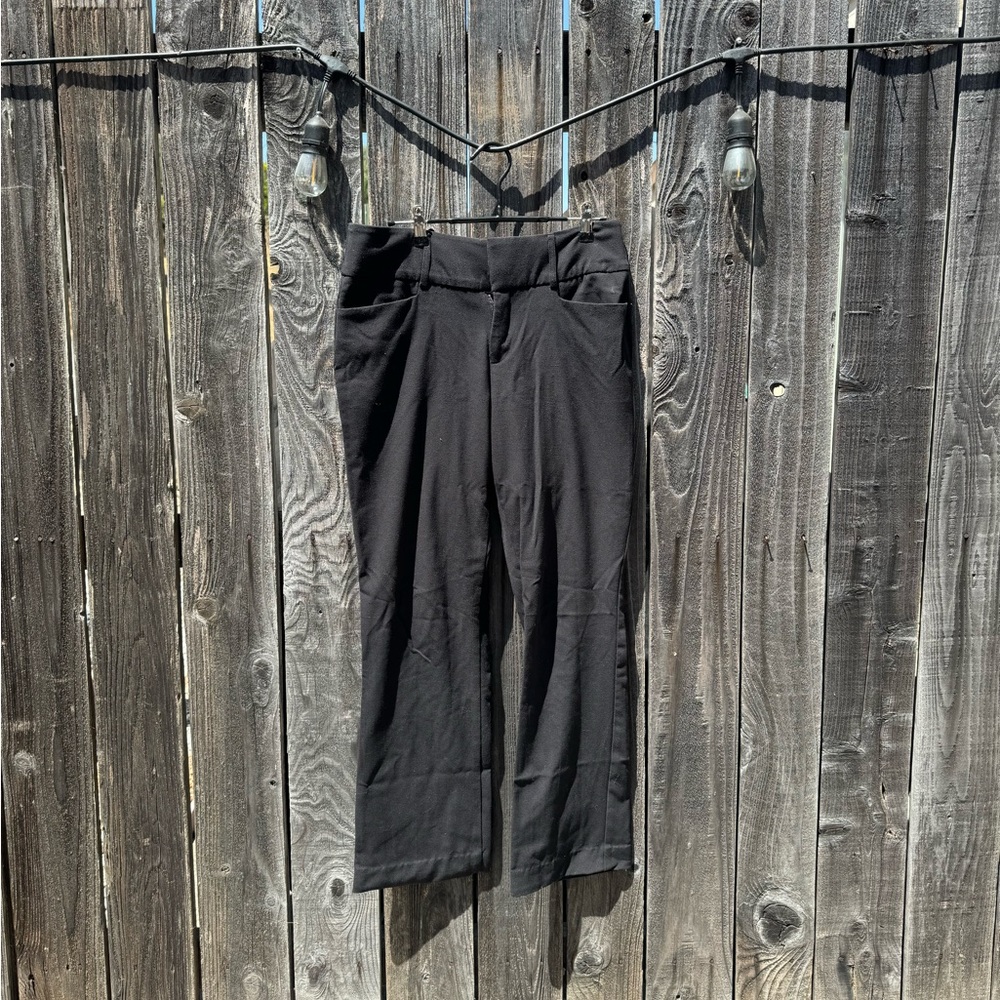 CLEARANCE 3/$15 Apt 9 Black Slim Dress Pants/ Slacks with Flared Opening/bootleg